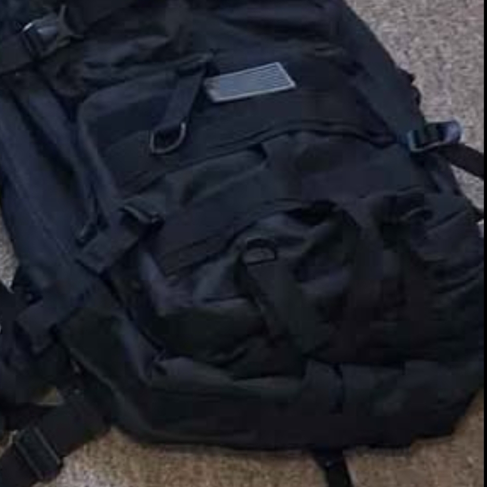 Black Tactical Backpack - Durable Men's Bag